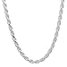 3.5mm Solid 925 Sterling Silver Diamond-Cut Rope Link Italian Chain, 18