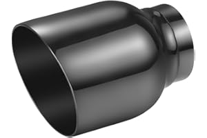 A-KARCK Double Wall Exhaust Tips Black Chrome 2.5" Inlet, Muffler Tip with Never Fading and Peeling Coating, 2.5" Inlet 4" Ou