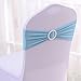 Gold Fortune 50PCS Adjustable Wedding Chair Sashes with Buckle Slider - Stretch Spandex Elastic Bands for Reception, Bridal Shower Decor - Light Blue Chair Bows (50 Count)