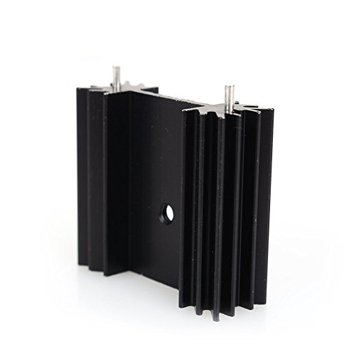 Easycargo To-220 Aluminium Heatsink 25x34x12mm,TO220 heat sink for cooling MOSFET SCR Power Voltage Regulator ICs (25mmx34mmx12mm) (Anodized Black 5-Pack)