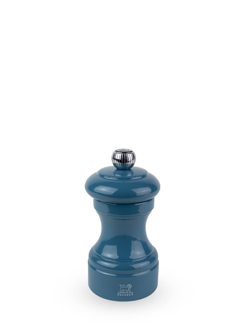 PEUGEOT - Bistro 10 cm Pepper Mill - Classic Pepper Grinder - Made with PEFC Certified Wood - Lifetime Guaranteed Mechanism - Made in France - Pacific Blue Colour — image 1