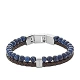 Fossil Men's Vintage Casual Brown Leather Double Bracelet