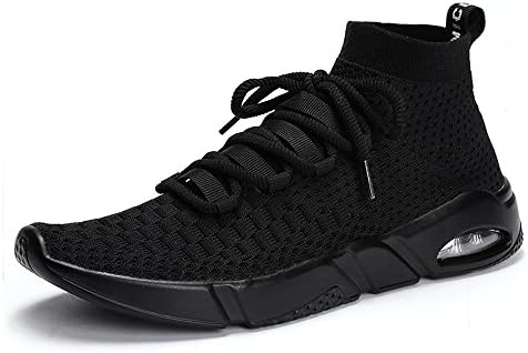 LUWELL Men’s Running Lightweight Breathable Casual Sports Shoes Fashion Sneakers Walking Shoes(Black,43)