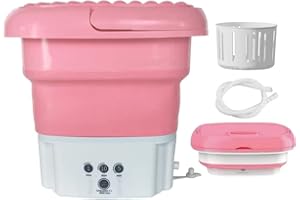 BESDAS Portable Washing Machine, Mini Foldable Bucket Washer and Spin Dryer for Camping, RV, Travel, Small Spaces, Lightweight and Easy to Carry