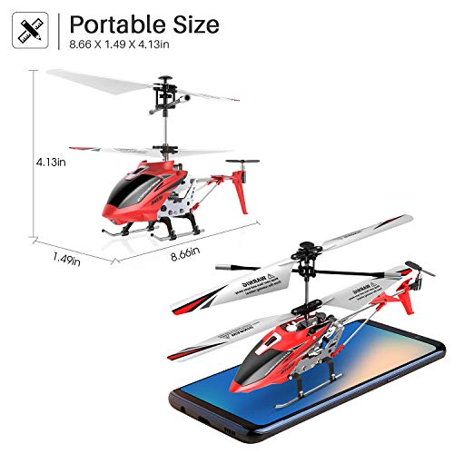 Remote-Control-Helicopter-SYMA-S107H-Aircraft-with-Altitude-Hold-One-Key-take-OffLanding-35-Channel-Gyro-Stabilizer-and-High-Low-Speed-LED-Light-for-Indoor-to-Fly-for-Kids-and-BeginnersRed