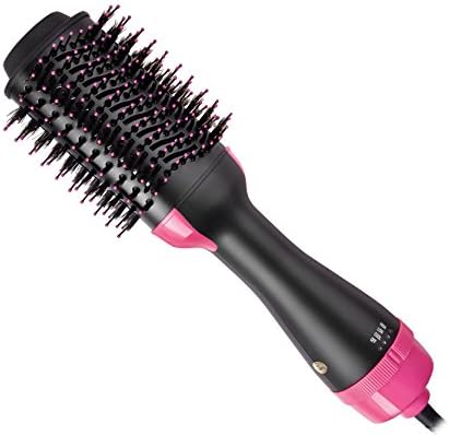 One Step Hair Dryer & Volumizer, szwintec Salon Hot Air Paddle Styling Brush Negative Ion Generator Hair Straightener Curler Styler for All Hair Types