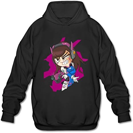 Suierliyifu Black Male D.Va Hoodie Shirts O Neck Slim Fit