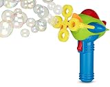 Bubble Gun Blower for Kids (Boys & Girls) - Non-Toxic | Dip&Press with Fan | Toy Blaster with Soap Solution | 4 Wands Ring Shooter | Fun, Indoor & Outdoor, Leak-Resistant, Parents & Toddlers