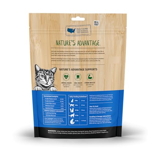 NATURE’S ADVANTAGE FREEZE-DRIED RAW TURKEY & TUNA DINNER CAT FOOD MINI NIBS, 12 OZ | GRAIN FREE, HIGH PROTEIN NUTRITION