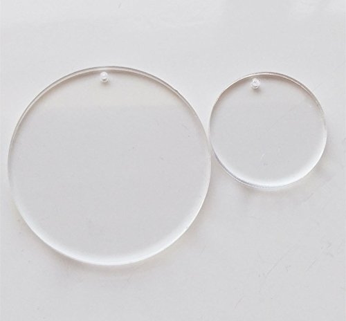 MEYA Set of 15pcs High Clear Blank Acrylic Discs ,Acrylic Round Sheet With Hole 1/8" For Keychains, Jewelry DIY Crafts (Dia 2.0") - Thumbnail 2