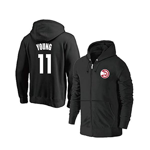 Herren Basketball Trikot Hoodie Atlanta Hawks 11 Trae Young Kapuzenpullover Zipper Training Jersey Fur Sport Und