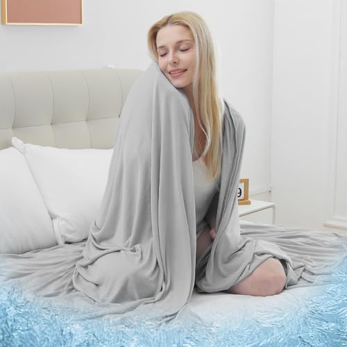 Marchpower Refreshing Blanket 200 x 220 cm, Arc-Chill Natural Technology Summer Blanket Double-Sided Cozy and Refreshing Sofa Blanket, Qmax>0.5, Blue