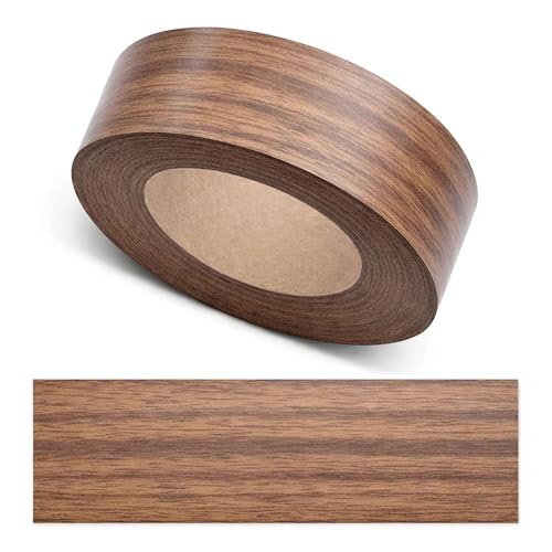ben+camilla.com Kantenumleimer zum Aufbügeln | Nussbaum 30 mm x 25 m Rolle (glatt matt) | Premium Qualität für professionelle Ergebnisse | Kantenschut