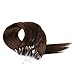 Human Hair Extensions, Grammy 20" Micro Ring Beads Tipped Remy Human Hair Extensions 50g 100s / Pack #4 Medium Brown
