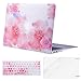 MOSISO MacBook Air 13 inch Case(A1369 A1466, Older Version 2010-2017 Release),Plastic Flower Pattern Hard Shell&Keyboard Cover&Screen Protector Only Compatible with MacBook Air 13, Watercolor Peach