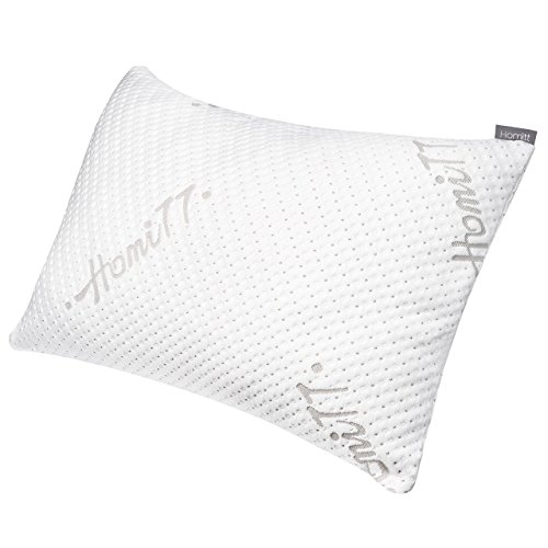 Homitt shredded memory foam pillow, breathable bamboo p…