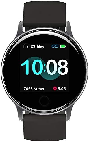 スマートウォッチ UMIDIGI Uwatch 2S  活動量計 歩数計 5ATM防水 撮影リモート 音楽再生コントロール 着信通知 座り立ち注意 日本語アプリ バッテリー持ちiphone&Android対応 男女兼用スマート ウォッチ（スペース グレー）