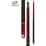 Players C-960 Classic Crimson Birds-Eye Maple with Triple Silver Rings Cue, 19-Ounce