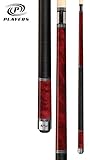 Players C-960 Classic Crimson Birds-Eye Maple with Triple Silver Rings Cue