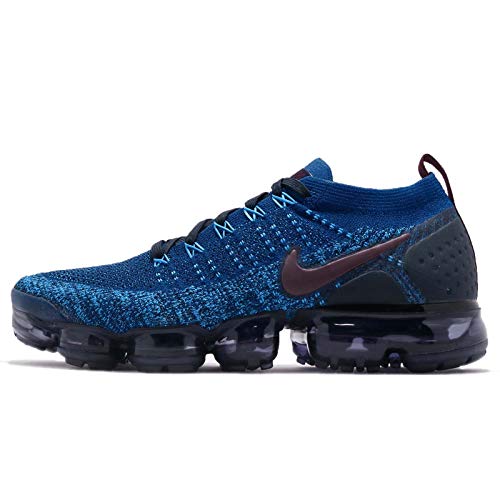 NIKE Men's Air Vapormax Flyknit 2, Gym Blue/Bordeaux -College Navy -Blue Glow, 10 M US