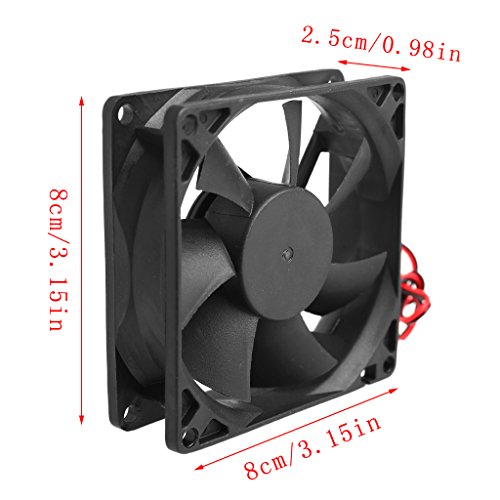 SCASTOE 80x80x25mm 12V 2-Pin PC Computer CPU System Heatsink Brushless Cooling Fan 8025