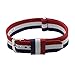 4pc Ritche 18mm Nylon Striped Blue /Red,blue /White/red,black, Army Green Replacement Watch Strap Band