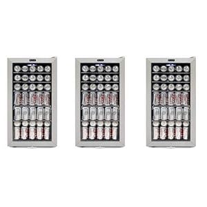 Whynter BR-128WS Lock, 120 Can Capacity, Stainless Steel Beverage Refrigerator, White