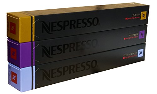 Nespresso OriginalLine Decaffeinato Mix: Vivalto Lungo, Arpeggio, Volluto, 30 Count -   NOT compatib