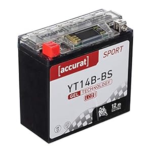 Accurat motorfiets-accu YT14B-BS 12Ah 190A 12V gel-technologie + lcd-display startaccu krachtig robuust…