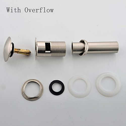 VCCUCINEÂ Brushed NickelÂ LavatoryÂ Water Stopper PopÂ UpÂ BathroomÂ Vanity SinkÂ Drain WithÂ Overflow, Vanity Sink Drain Stopper