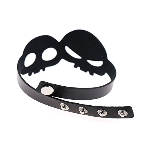 Sexy-Cuoio-Punk-Gotico-di-Tendenza-delle-Donne-della-Ragazza-di-Halloween-Doppio-Cranio-Scheletro-Partito-della-Collana-del-Collare-del-Choker-Metal-Color-Rosa-Size-Gratuito