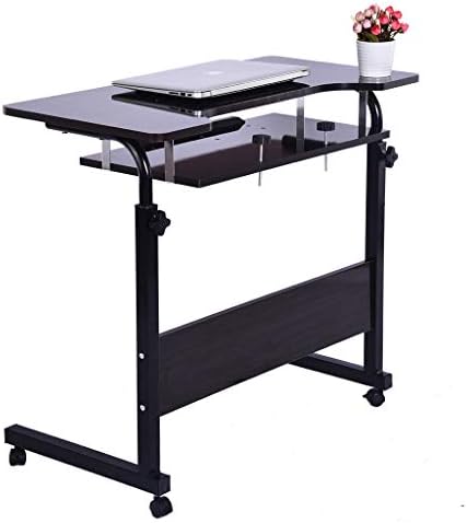 モバイルコンピュータデスク コンピューター 学生 ノートパソコン デスク 高さ調節可能 ホイール付き 木製 テーブル 高級品 スタンディング モバイルワークステーション コンピュータ
