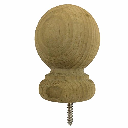 Small Pressure Treated Wood Ball Top 2.7" Finial for Fence and Deck Posts - Green