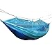 Camping Hammock, Rusee Mosquito Net Outdoor Hammock Travel Bed Lightweight Parachute Fabric Double Hammock for Indoor, Camping, Hiking, Backpacking, Backyard