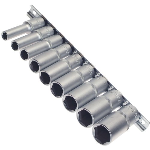 9-tlg. Innensechskant Steckschlüssel-Set In Zoll (SAE) – 1/4" Antrieb, Chrom-Vanadium-Stahl