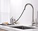 Hotis Best Contemporary High Arch Single Handle Pull Out Single Lever Prep Sink Stainless Steel Pull Down Sprayer Kitchen Faucet,Brushed Nickel Kitchen Sink Faucet