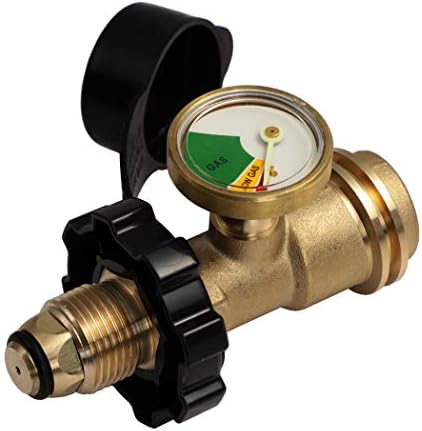 HOSEPRO Propane Tank Gauge Level Indicator Leak Detector Gas Pressure Meter Converts POL to QCC1 / Type1 for RV Camper, Cylinder, BBQ Gas Grill, Heater and More Type 1 Connection Appliances