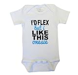 Little Adam & Eve Baby - Baby Boys - I'd Flex but I Like This Onesie - Funny