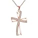 Cos2be Cubic Zirconia Faith Hope Love Cross Pendant Necklace,18