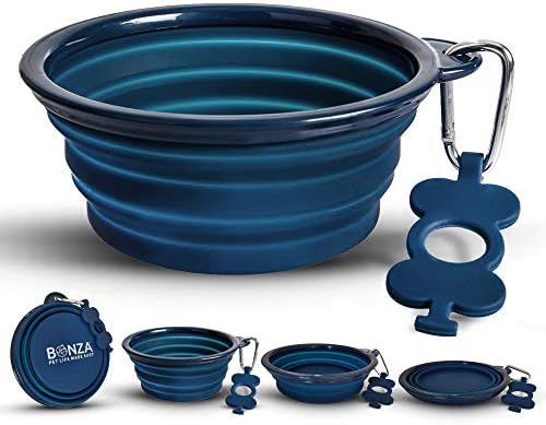 Bonza Large Collapsible Dog Bowl, Hiking Dog Bowl for Large Dogs, Lightweight, Sturdy, Leak Proof, Food Safe, Premium Quality Travel Pet Bowl Solution