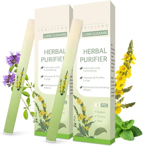 LBOYLOVE® Herbal Diffuser Pen with Mullein, Thyme, Mint Extracts for Lung Cleasing Breathing, Relaxation, Stress Relief, 600 Uses (2 PCS)