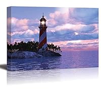 SIGNWIN - Canvas Wall Art - Navigation Lighthouse - Poster Giclee Wall Decorations for Living Room High Definition Printed - 12x18 inches