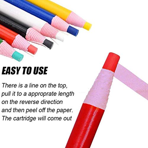 12-Pack Fabric Mark Chalk Pencil, Tailor's Chalk for Quilting, Dressmaking and Sewing Marking and Tracing Tools, 6 Color