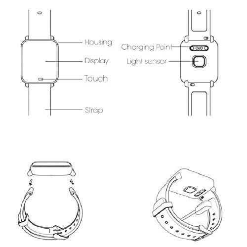Sunward Bluetooth Waterproof Smart Watch Heart Rate Monitor Bracelet Wristband for iOS Android Activity Trackers Waterproof Step Calorie Counter Pedometer Band for Men Women (Blue) - Thumbnail 6