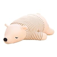MMTTAO Polar Bear Stuffed Animal Plush Toys 20 Inch Animals Stuffed Dolls Large White Sleeping Bear Collection Huggable Pillow Cushion for Kids Child Boys Girls Gifts, Polar Bear, White, 20Inches