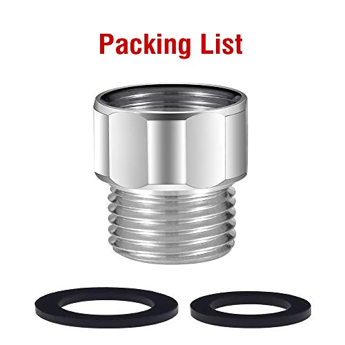 JZBRAIN Pipe Fitting Reducer Adapter, Commercial Sink Sprayer to Standard Hose Connector Commercial Faucet Aerator Adapter Kits (1/2 NPT Male to 7/8"-20UNF Female) - Thumbnail 2