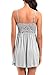 Women Lace Lingerie Sleepwear Chemises V-Neck Full Slip Babydoll Nightgown Dress Gray XL