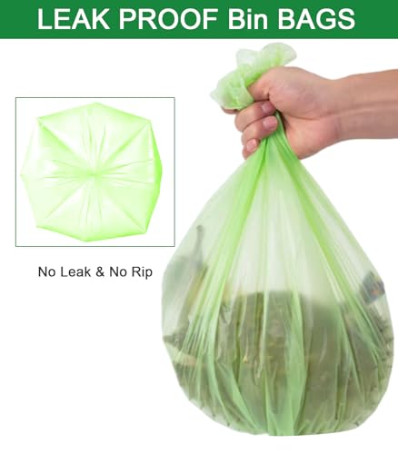 RULDGEE Compostable Food Waste Bags 20l Caddy Liner 100 Counts Green Bin Bags Small Trash Bags for Kitchen