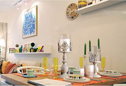 Pcs of 2 Vintage Metal Pillar Candle Holder Antique Hurricane Candlestick with Glass Screen Cover Accent Display for Home Wedding Candlelight Dinner Decoration (10.7" H & 13" H)
