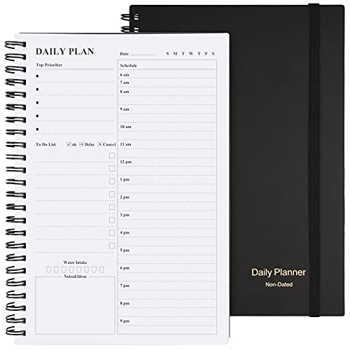 Daily Planner Undated: Asten To Do List Notebook Day Planners (A5, Black)